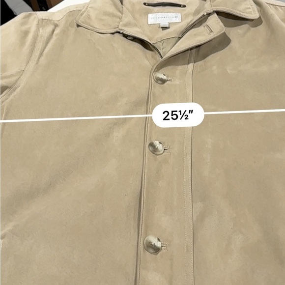 Cutter & Buck Men’s light tan faux suede Jacket Coat zip and button size large - Picture 6 of 13